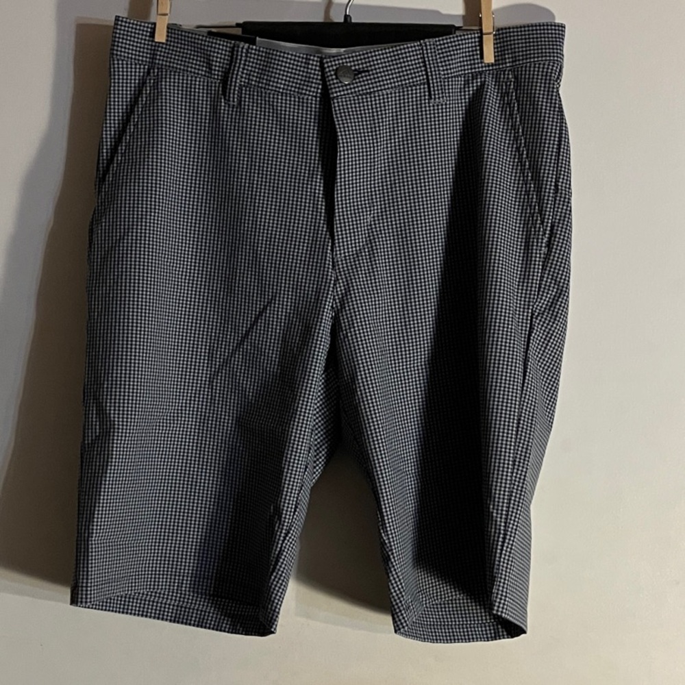 adidas Men's Blue and Gray Checkered Golf Shorts, SZ 32, NWT